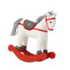 TWTCZOZ Christmas Rocking Wooden Base Rocking Horse Festive Ornament Present Seasonal Decoration Suitable for Children Holiday Room, Red White view 1