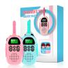 Walkie Talkies for Kids, 2 Pack Rechargeable Kids Walkies Talkies, 3km Long Range, Indoor Outdoor Toys for Outside, Camping, Hiking Family Games, Toys for Boys Girls Ages 3-12 (Blue + Pink) view 2