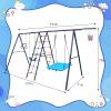 6 in 1 Swing Set with Climbing Ladder, Climbing Net, Trapeze bar, Hammock Swing, Belt Swing, Basketball Hoop for Backyard (Style B(with Trapeze bar)) view 3