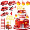 12Pcs Firetruck Cake Topper Firetruck Cake Decorations for Baby Shower Party Supplies view 1