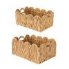 2-Pack Wicker Baskets with Handles, Large(15"Lx11"Wx7"H)&Small(13"Lx9"Wx6.25"H) Woven Storage Basket, Decorative Storage Basket for Home & Kitchen/Nursery Organizers view 1
