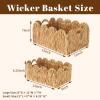 2-Pack Wicker Baskets with Handles, Large(15"Lx11"Wx7"H)&Small(13"Lx9"Wx6.25"H) Woven Storage Basket, Decorative Storage Basket for Home & Kitchen/Nursery Organizers view 2