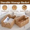 2-Pack Wicker Baskets with Handles, Large(15"Lx11"Wx7"H)&Small(13"Lx9"Wx6.25"H) Woven Storage Basket, Decorative Storage Basket for Home & Kitchen/Nursery Organizers view 4
