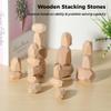 20 Pcs Irregular Wooden Stacking Rocks, Wooden Balancing Stones, Novel Building Blocks, Paint-Free Preschool Educational Toys, Fun Painting for Toddles view 2