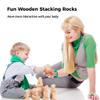 20 Pcs Irregular Wooden Stacking Rocks, Wooden Balancing Stones, Novel Building Blocks, Paint-Free Preschool Educational Toys, Fun Painting for Toddles view 3