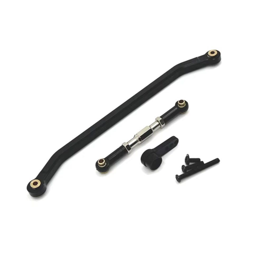 Compatible with MN128 MN86 MN86S MN86K MN86KS for MN G500 1/12 RC Crawler Car Upgrade Parts Metal Steering Link Rod Pull Servo Arm RC Car Accessories(Black)