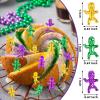 120 Pcs King Cake Babies, 1 Inch Mardi Gras Baby for Cake, Metallic Purple Green Gold Mini Plastic Babies for Ice Cube My Water Broke Baby Shower Game, Mardi Gras Party Favors Decorations view 2