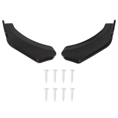 2Pcs Front Bumper Lip Angle, Car Front Lip Splitter Protector, Glossy Black ABS Bumper Lip Spoiler with Aerodynamic, Fit for and Other Vehicles