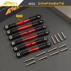 NMNRC Alloy Turnbuckles Camber Links Kit Compatible with Arrma 1/8 Typhon 3S BLX & 550 Mega 1/10 Big Rock V3 Series Upgrades Part Red view 2