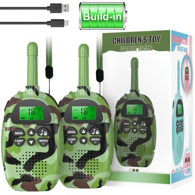 CHAKEYAKE Walkie Talkies for Kids Adult, 2 Pack Rechargeable Kids Walkies Talkies, 3km Long Range, 22 Channels, Kid Birthday Gift for 3-12 Year Old Boys Girls for Outdoor Adventures, Hiking, Camo