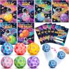 30 Packs Valentines Day Cards for Kids School with Moon Bouncy Balls, Valentines Day Gifts for Kids, Valentine Cards Party Favors for Boys Girls, Goodies Bag Stuffers for Classroom Prize Exchange view 1