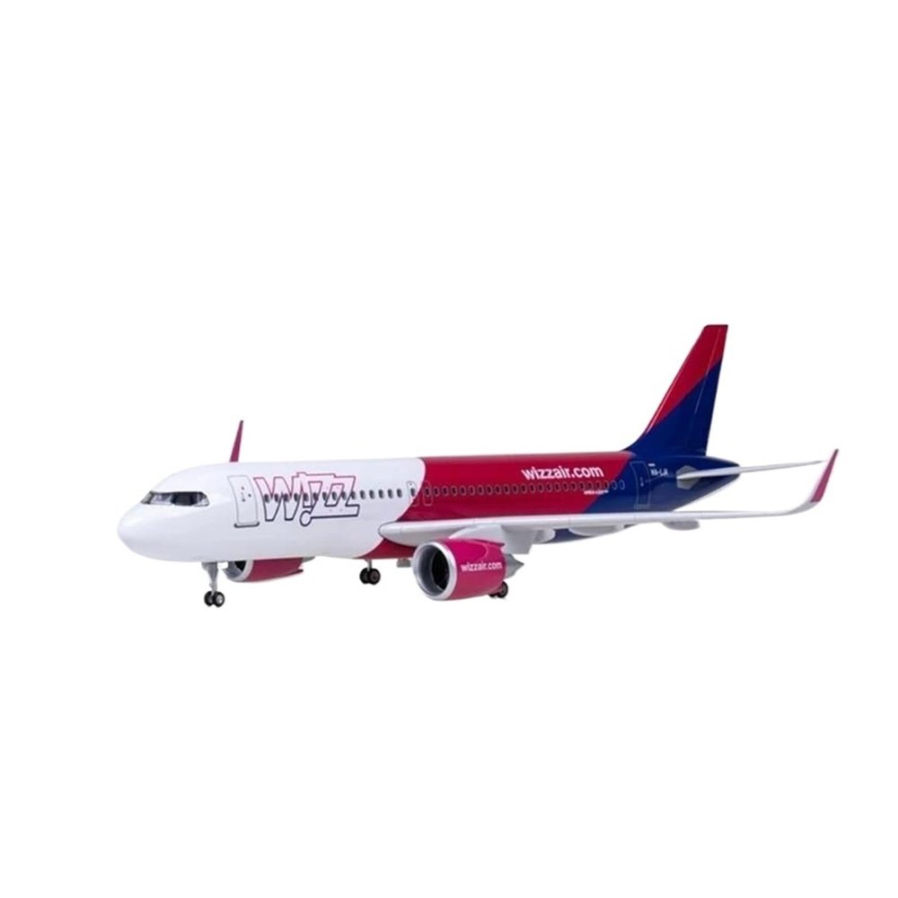 ZFQSEXTWT 47CM for A320 Wizz Air Airplane Model Collectible Display Gifts Hobby Playgame Kit(with Light)