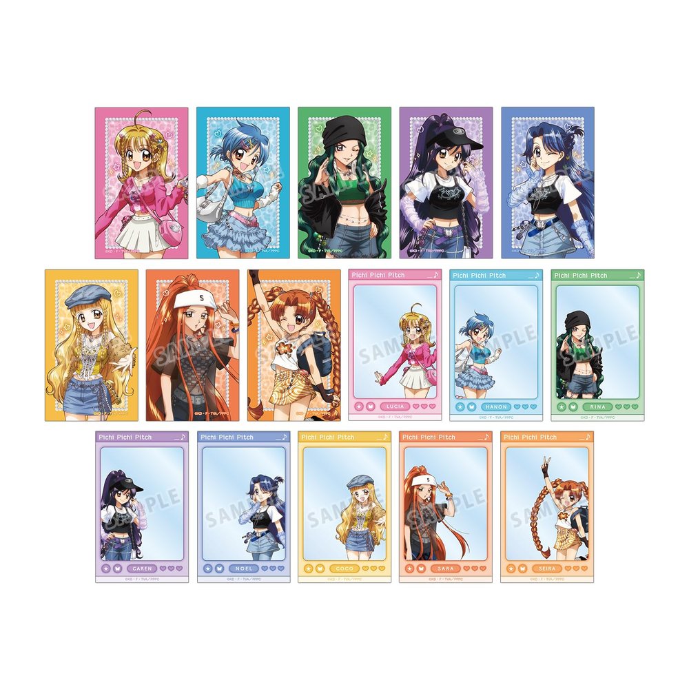Pitchi Pitchi Anime Illustration Y2K Fashion Version Trading Compact Clear Cards Box of 16