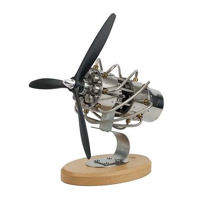 16 Cylinder Stirling Engine Model, Swash Plate Mechanism with Glass Cylinders, Metal Construction Physics Science Demonstration, Educational Display for Engineering Enthusiasts