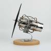 16 Cylinder Stirling Engine Model, Swash Plate Mechanism with Glass Cylinders, Metal Construction Physics Science Demonstration, Educational Display for Engineering Enthusiasts view 2