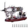 16-Cylinder Swash Plate Stirling Engine Model, Power Generation Kit with Digital Voltage Display and LED Light, Metal Physics Demonstration for Science Education view 1
