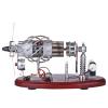 16-Cylinder Swash Plate Stirling Engine Model, Power Generation Kit with Digital Voltage Display and LED Light, Metal Physics Demonstration for Science Education view 3