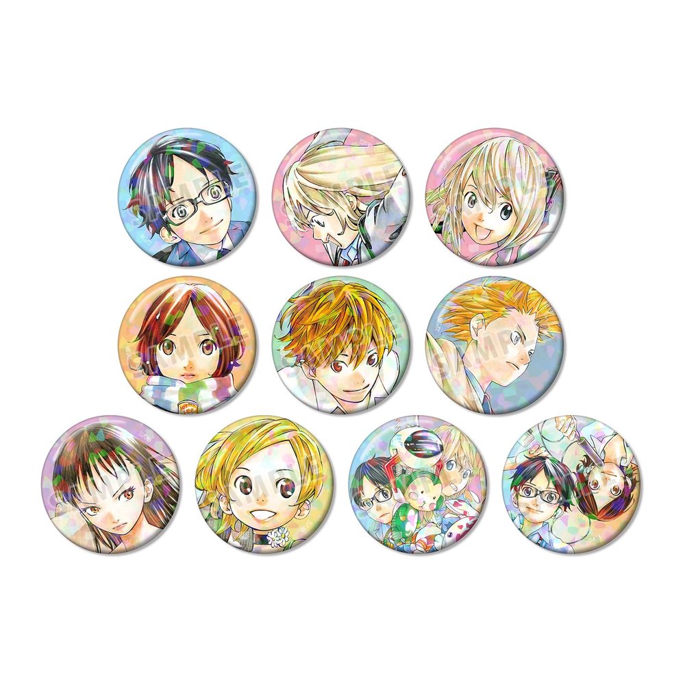 April Is Your Lie Trading Hologram Tin Badges Box of 10