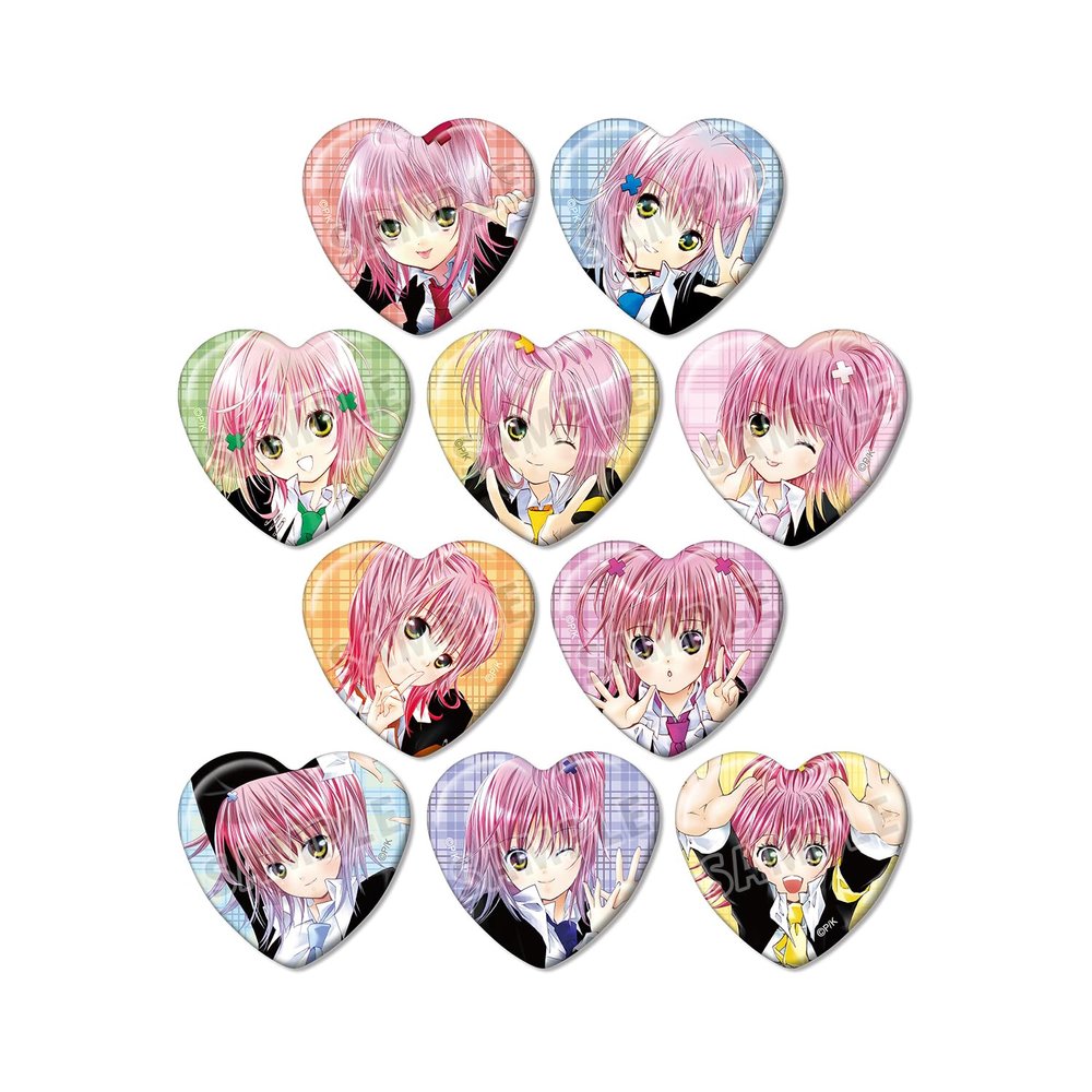 Chugo characters! Box of 10 Heart Shaped Tin Badge Trading Cover Illustration