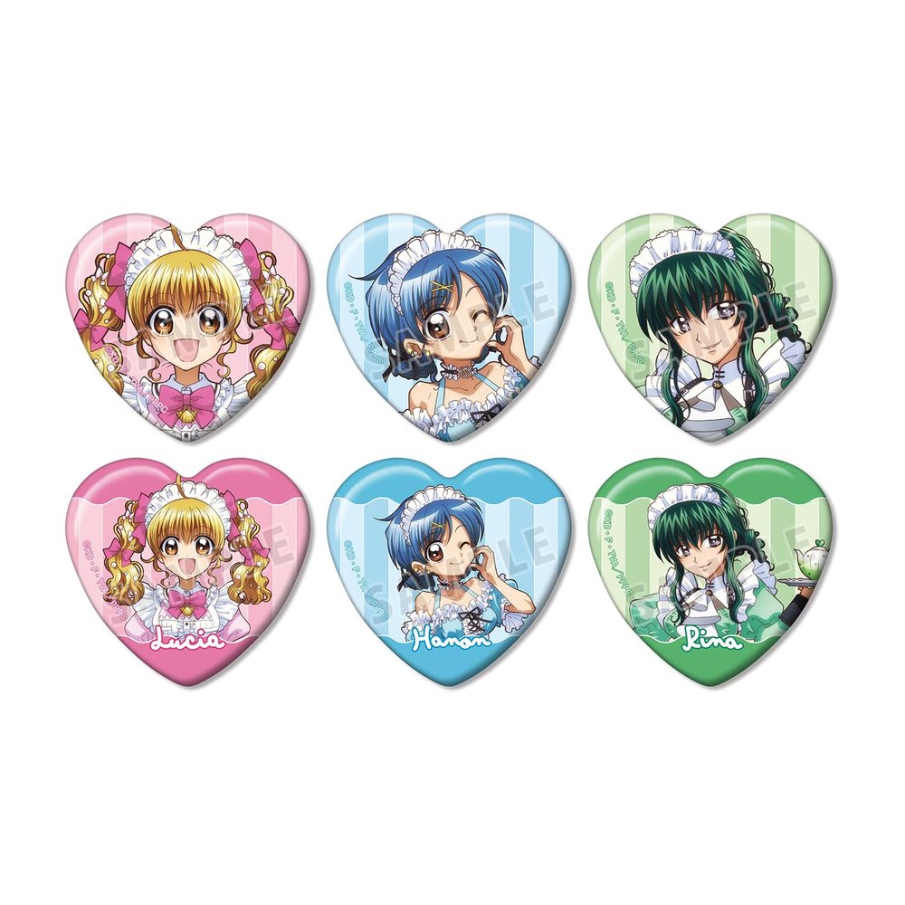 Pitchi Pitchi Anime Maid Version Trading Heart Shaped Tin Badge Box of 6