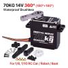 70KG Digital Servo Motor HV High Torque 180270360 Waterproof Brushless Metal Gear Steering Servo Suitable for 1/8 1/10(360) view 2