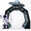 3Pcs Outer Space Porch Banner Space Birthday Party Decorations Spaceship Hanging Banner Astronaut Planet Door Covers Backdrops for Galaxy Solar System Kids Boys Girls Birthday Photo Booth Prop view 1