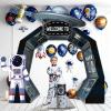 3Pcs Outer Space Porch Banner Space Birthday Party Decorations Spaceship Hanging Banner Astronaut Planet Door Covers Backdrops for Galaxy Solar System Kids Boys Girls Birthday Photo Booth Prop view 4