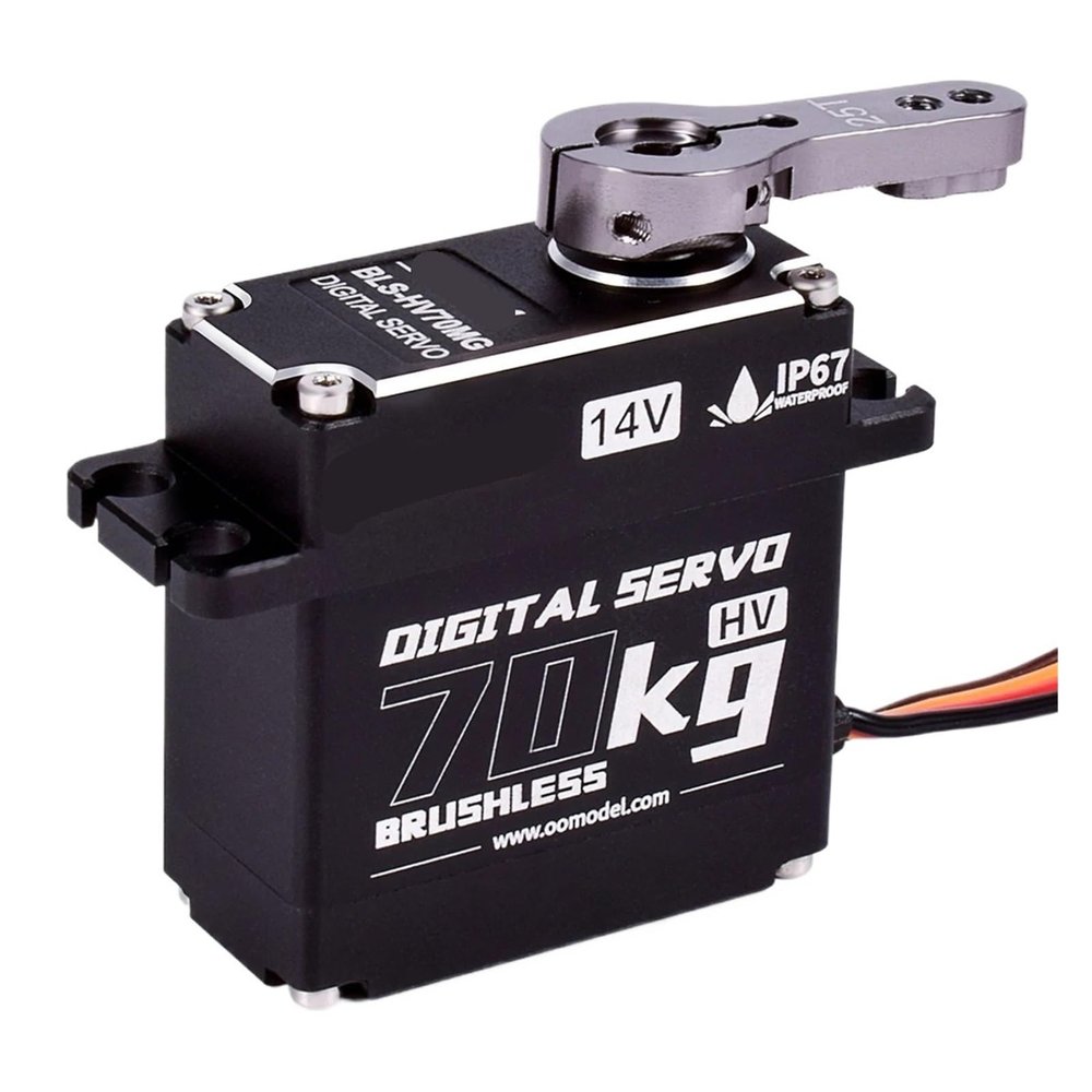 70KG Digital Servo Motor HV High Torque 180270360 Waterproof Brushless Metal Gear Steering Servo Suitable for 1/8 1/10(180)