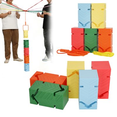 10 Pcs Teamwork Building Blocks Set, Upgrade Team Building Games for Adults & Teenagers, Durable Teamwork Building Blocks for Corporate Team Building Activities, School Sports Day & Outdoor Parties
