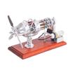 16 Cylinder Stirling Engine Model, Swash Plate Design with Glass Hot Cylinders, Dual Aluminum and Stainless Steel Construction, Educational Display for Physics view 1