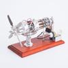 16 Cylinder Stirling Engine Model, Swash Plate Design with Glass Hot Cylinders, Dual Aluminum and Stainless Steel Construction, Educational Display for Physics view 2