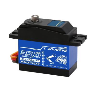 INJS235 35KG Waterproof Brushless Servo High Voltage Metal Gear High Torque Digital Servo Suitable for 1:10 1:8(INJS235)