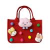 DxXU SewLife Kawaii Bunny Colorful Small Grocery Felt Tote Wide Base Gift Bag For Teens (1.Red) view 1