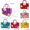 DxXU SewLife Kawaii Bunny Colorful Small Grocery Felt Tote Wide Base Gift Bag For Teens (1.Red) view 3