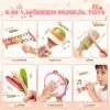 Baby Musical Instruments - Montessori Wooden Musical Toys for Toddlers 1-3, Xylophone Maracas Tambourine Percussion Set, Kids Preschool Music Learning Toys, Educational Birthday Gifts (Rainbow) view 2