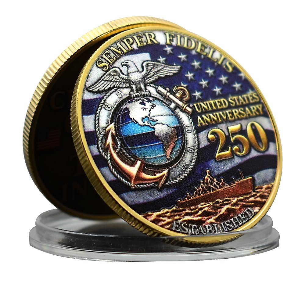 1776-2026 USA 250th Anniversary Commemorative Coin Set Liberty Bell Statue of Liberty Marines Independence Souvenir Gift (Style 8-1pc)