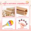 Baby Musical Instruments - Montessori Musical Toys for Toddlers 1-3, Wooden Percussion Instruments Set, Kids Preschool Educational Music Learning Toys, Birthday Gifts for Boys Girls (Pink) view 3