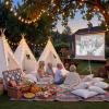 Sumbababy 6 Pack Teepee Tent for Kids Sleepover Party Indoor, Play Tent with Star Lights, Washable & Foldable Toddler Slumber Party Tent for Girls & Boys, White view 2