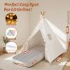 Sumbababy 6 Pack Teepee Tent for Kids Sleepover Party Indoor, Play Tent with Star Lights, Washable & Foldable Toddler Slumber Party Tent for Girls & Boys, White view 3