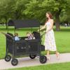STOKRA Folding Wagon Stroller for 4 Kids, Outdoor All-Terrain Baby Stroller Wagon for Toddler with Removable Canopy, 5-Point Safety Harness, Shock-Absorbing Wheel & Adjustable Handle, Parent Organizer view 2