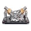 Stirling Engine Kit, Metal Bootable V4 4-Cylinder Parallel Stirling Engine Model Micro External Combustion Engine Model, Physics Science Experiment for Adult view 2