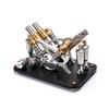 Stirling Engine Kit, Metal Bootable V4 4-Cylinder Parallel Stirling Engine Model Micro External Combustion Engine Model, Physics Science Experiment for Adult view 3