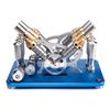 Stirling Engine Kit, Metal Bootable V4 4-Cylinder Parallel Stirling Engine Model Micro External Combustion Engine Model, Physics Science Experiment for Adult view 4