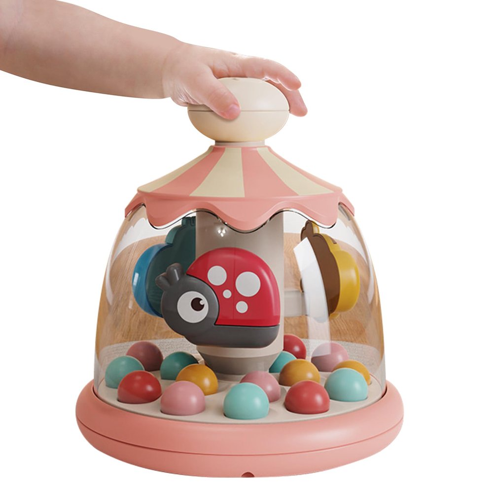 Carousel Toy - Interactive Musical Spinner, Colorful Learning Game, Educational Activity Plaything, Fun Motion Device | Press and Spin Development Toy, Ideal for Kids Skill