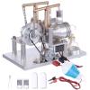 Stirling Engine Kit, ENJOMOR Balanced Two-Cylinder Hot Air Stirling Engine Generator Model with Voltage Meter LED Bulb, Educational Physics Experiment Kit view 1