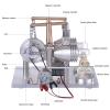 Stirling Engine Kit, ENJOMOR Balanced Two-Cylinder Hot Air Stirling Engine Generator Model with Voltage Meter LED Bulb, Educational Physics Experiment Kit view 3