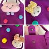 DxXU SewLife Kawaii Bunny Colorful Small Grocery Felt Tote Wide Base Gift Bag For Teens (5.Purple) view 2