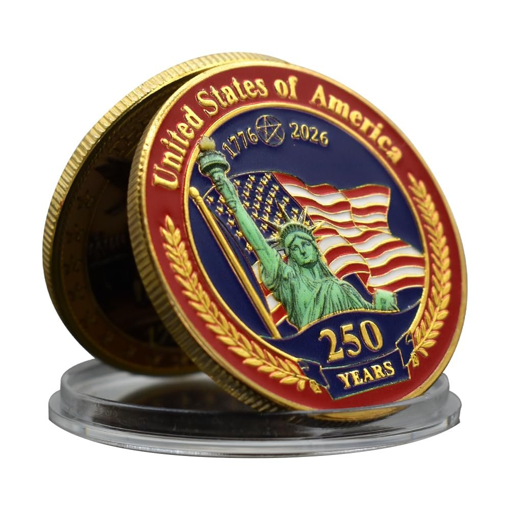 1776-2026 USA 250th Anniversary Commemorative Coin Set Liberty Bell Statue of Liberty Marines Independence Souvenir Gift (Style 5-1pc)