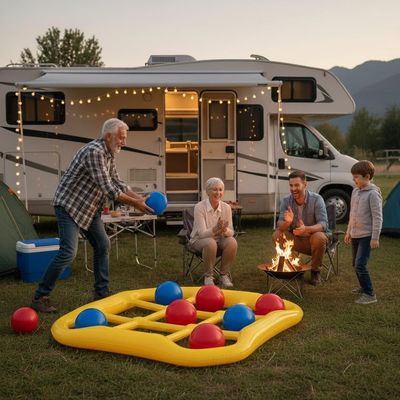 Giant Tic Tac Toe Game & Pool Toys - Inflatable Outdoor Yard Games for Kids Adults Family - Jumbo Backyard Lawn Beach Activity Set