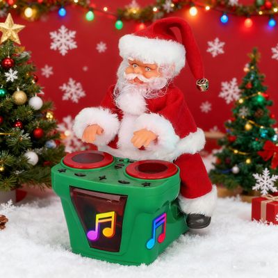 haozaikeji Musical Santa Claus, Electric Dancing Santa, Swaying DJ Christmas Doll, Lighting Shaking Butt Christmas Doll, Animated Xmas Figure with Music